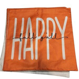 Orange 'Happy Fall Y'all' Pillow Cover
